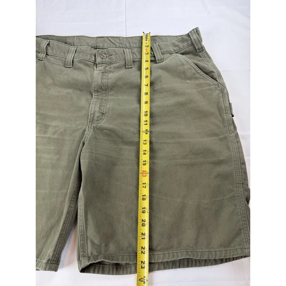 Carhartt Carpenter Shorts Mens 46 Olive Green Relaxed Fit Duck